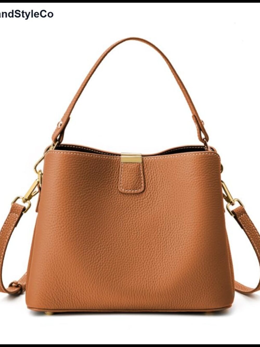 Genuine Leather Bucket Bag | Crossbody Purse, Top-Handle Satchel